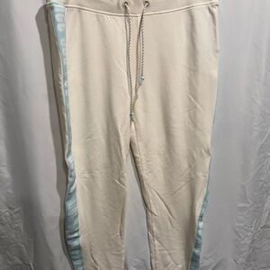 UGG Women's Cream Joggers with Light Blue Stripes